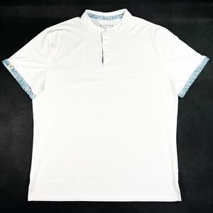 Mantra Mens 2XL White Made in USA Recycled Performance Henley Shirt